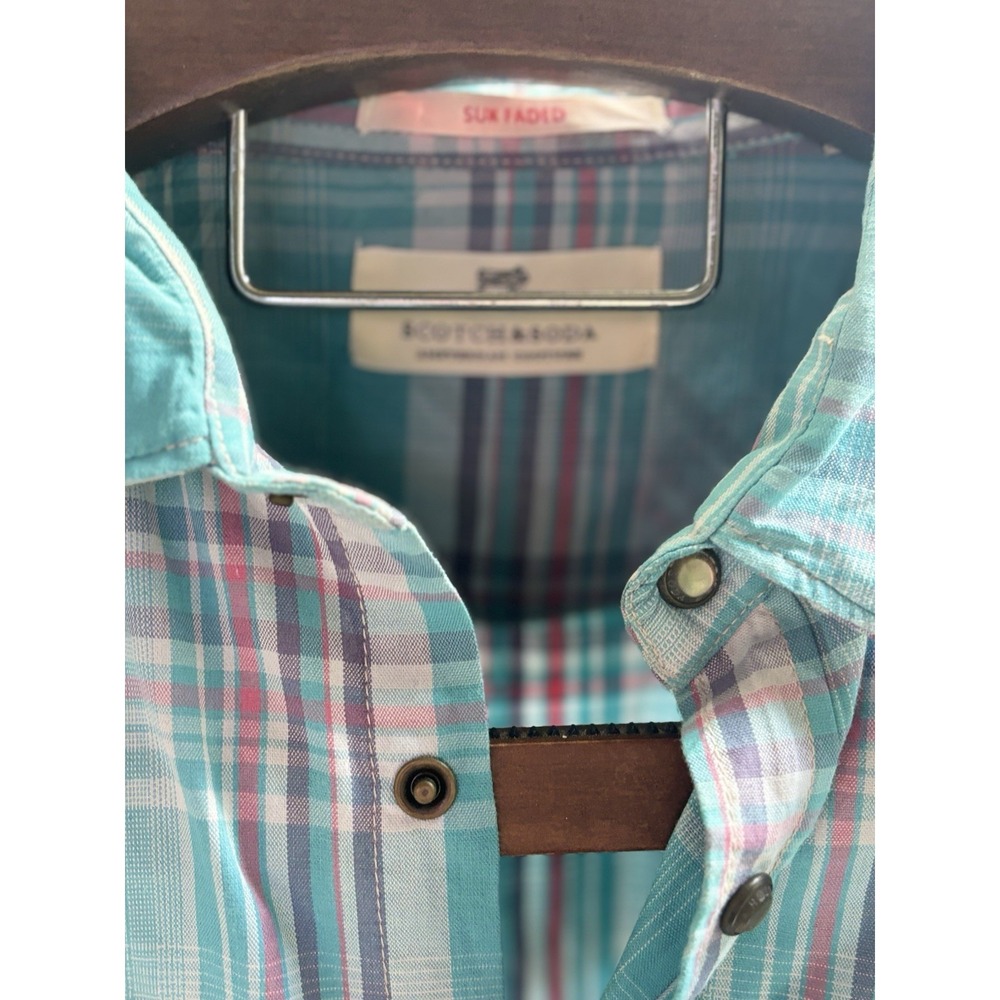 Scotch & Soda XXL Pearl Snap Western Long‎ Sleeve Plaid Sun Faded Amsterdam - Picture 9 of 9